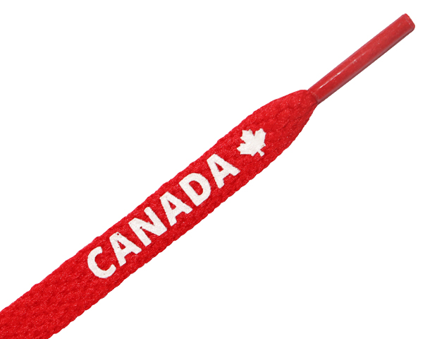
  
flat athletic shoe laces Red Canada Logo

